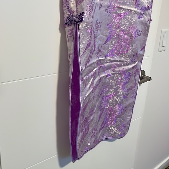 Purple Dragon and Phoenix Cheongsam Qipao - Picture 4 of 5